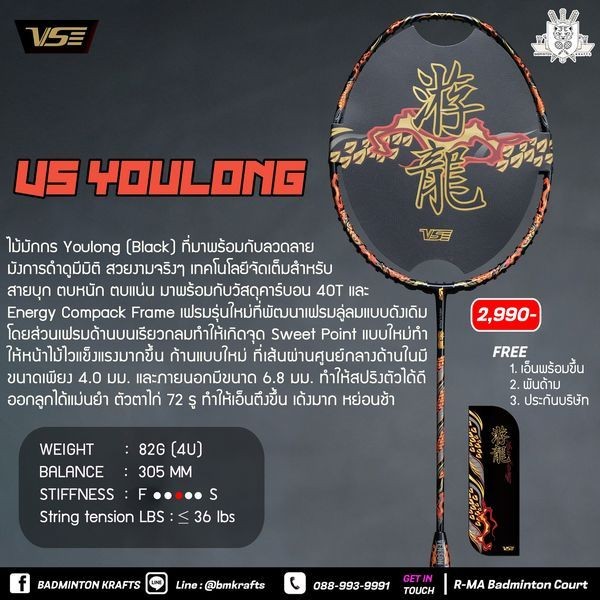 ไม้แบดมินตัน VS Youlong (Black)