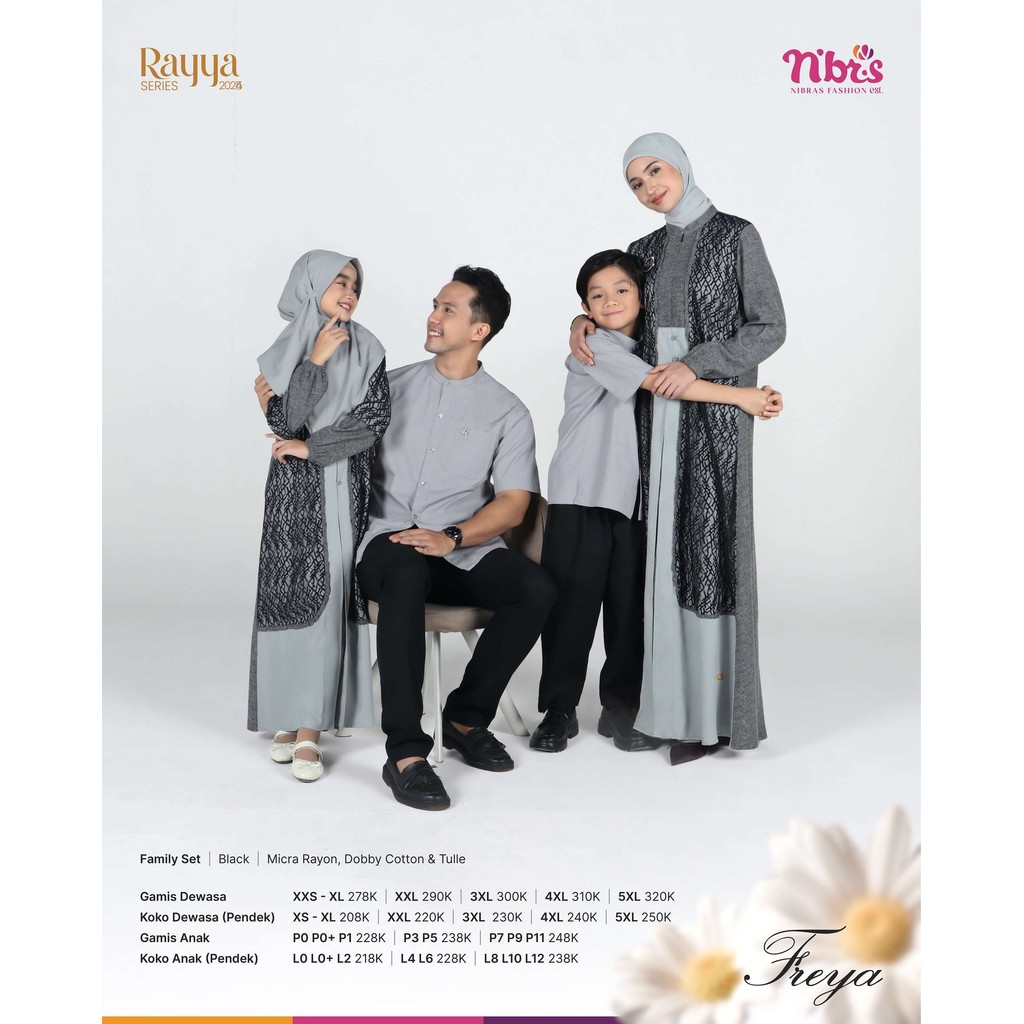 Sarimbit Eid Family Gsmis Mother Freya Gamis ผู้ใหญ่เรยอน Tulle วัสดุล่าสุด Eid ชุดมุสลิม Original B