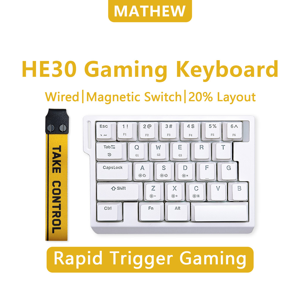 Zuoya HE30 Magnetic Switch Mechanical Keyboard One-handed RGB Backlight Rapid Trigger E-sports Gamer Gaming Keyboard 29 คีย์<p>“><center><h4></h4><p><p><font color=