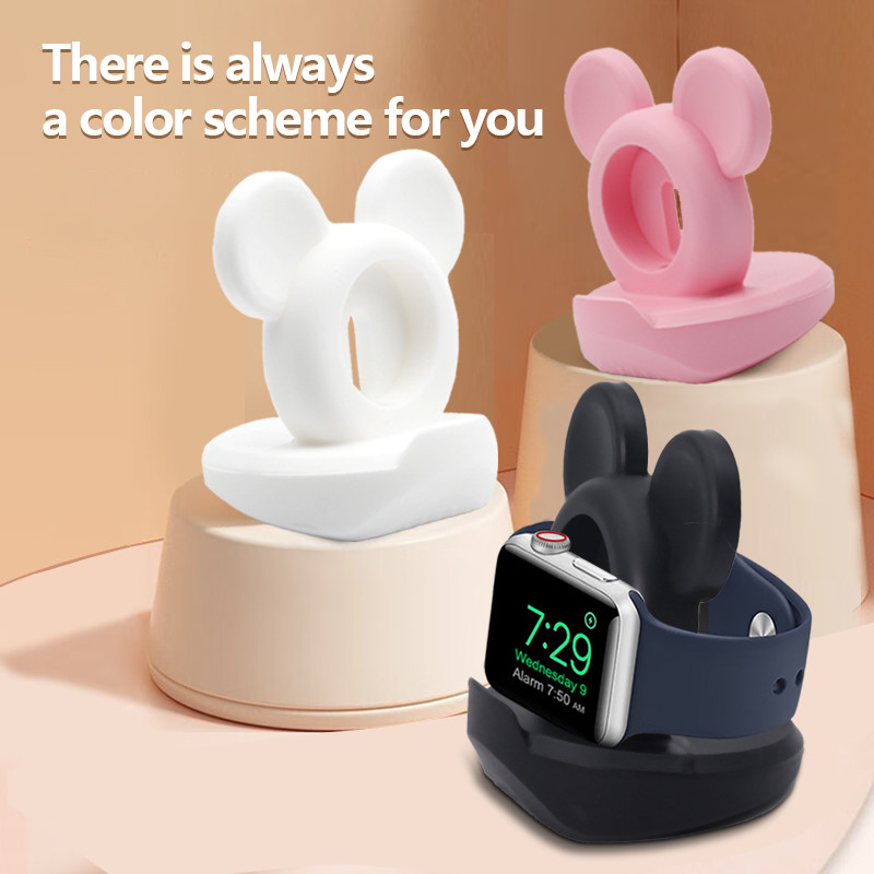 แท่นชาร์จซิลิโคนสําหรับ iWatch Series 10 9 8 7 6 SE Ultra 2 แท่นชาร์จเดสก์ท็อป Dock Station ที่วางสายชาร์จ
