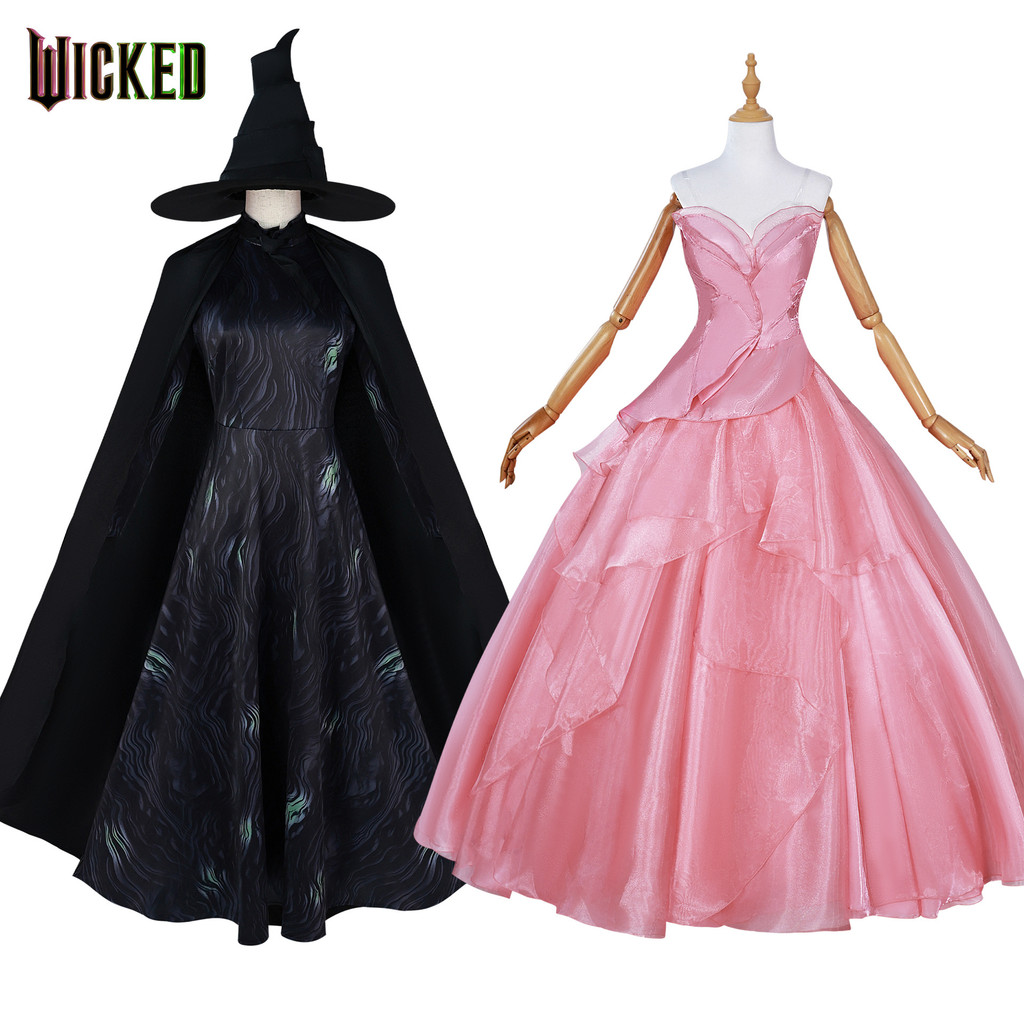 Wicked Glinda Elphaba Witch คอสเพลย์เครื่องแต่งกาย Glinda Pink Princess Dress สําหรับผู้หญิง