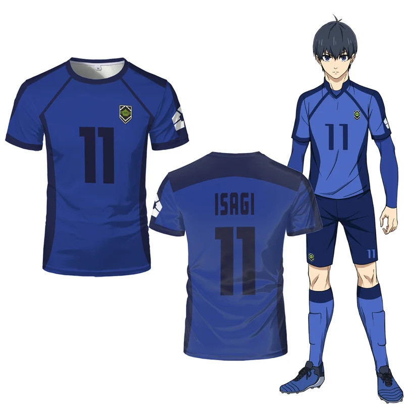 อนิเมะญี่ปุ่น Blue Lock Isagi Yoichi เสื้อฟุตบอล เสื้อยืดคอสเพลย์ Hyoma Chigiri Meguru Bachira เสื้อยืดเด็กดั้งเดิม