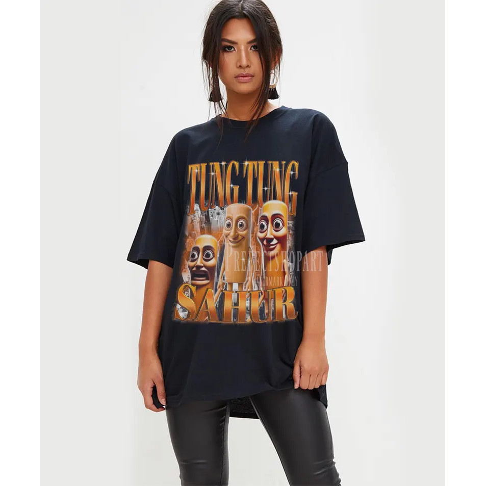 พร้อมส่ง👕Tung Tung Tung Sahur T-shirt เสื้อยืดย้อนยุค S-5XL