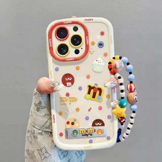 ใช้งานร่วมกับสําหรับ iPhone 16 15 14 13 12 11 Pro MAX X XR XS MAX 7 8 Plus 3D M-Bean Candy เคสโทรศัพท์ฝาครอบนุ่ม