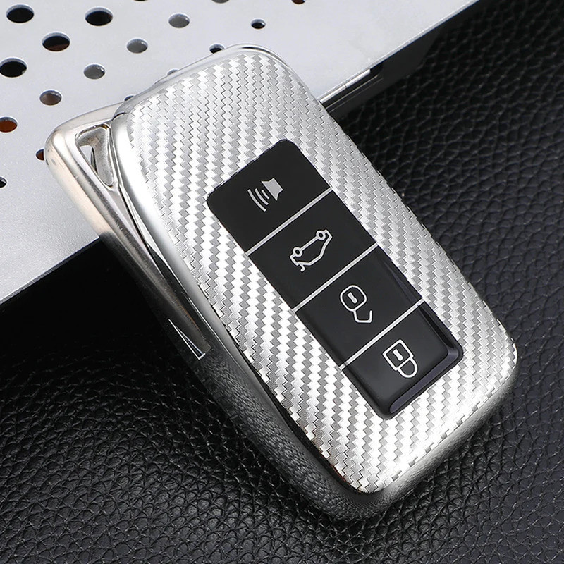 Carbon fiber TPU car key cover case Holder keychain for Lexus NX 200 NX300h RX 350 450H ES 350 ES 30