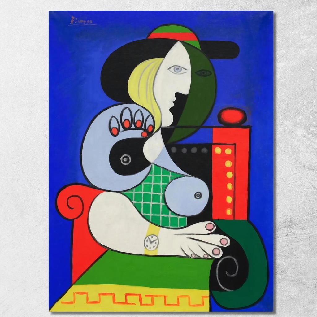 Woman With Watch 1932 Pablo Picasso, ppc41 ภาพพิมพ์บนผ้าใบแคนวาส