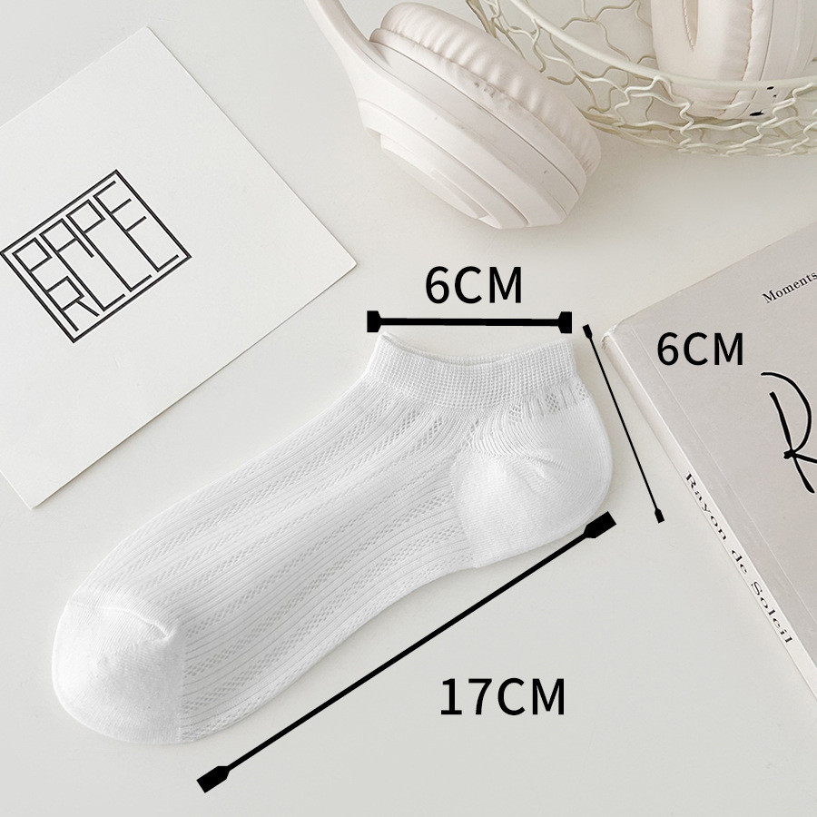 ฤดูร้อนบางเฉียบข้าวสาลีหูแบบตาข่ายกลวงระบายอากาศปากตื้นถุงเท้าเป็ดที่มองไม่เห็นผู้หญิง - รูปที่ 3