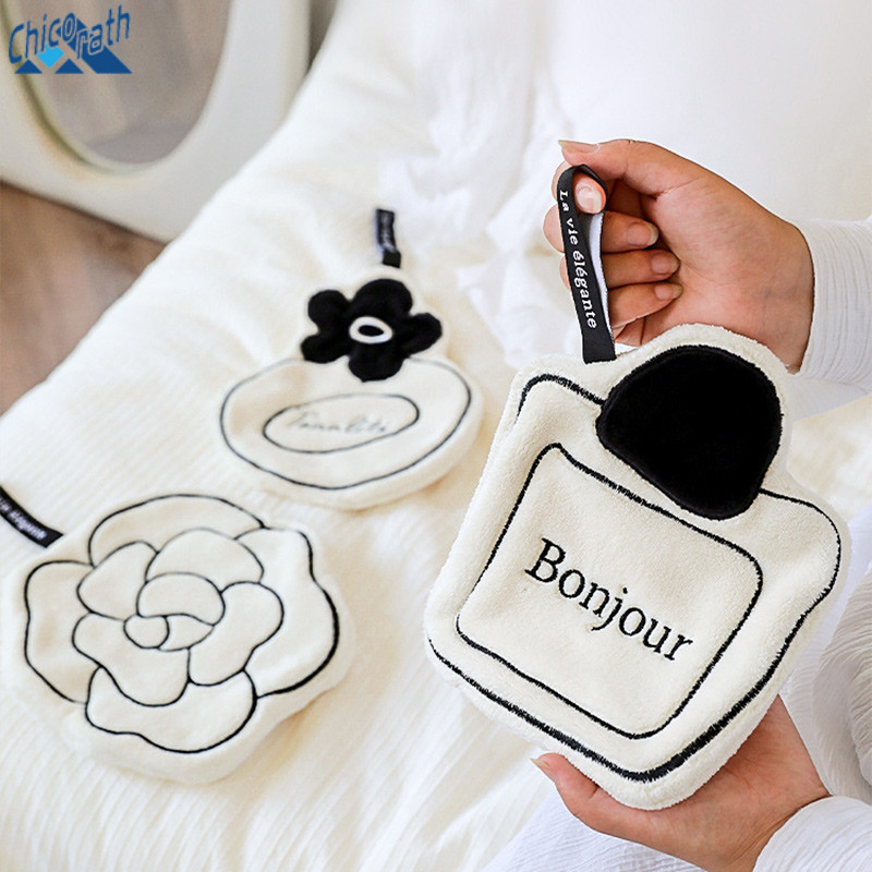 🎐ผ้าเช็ดมือแบบแขวนซับน้ำได้ดี ลายดอกไม้ 22ซม.แห้งเร็วสำหรับห้องครัวและห้องน้ํา ที่เช็ดมือ🎐
