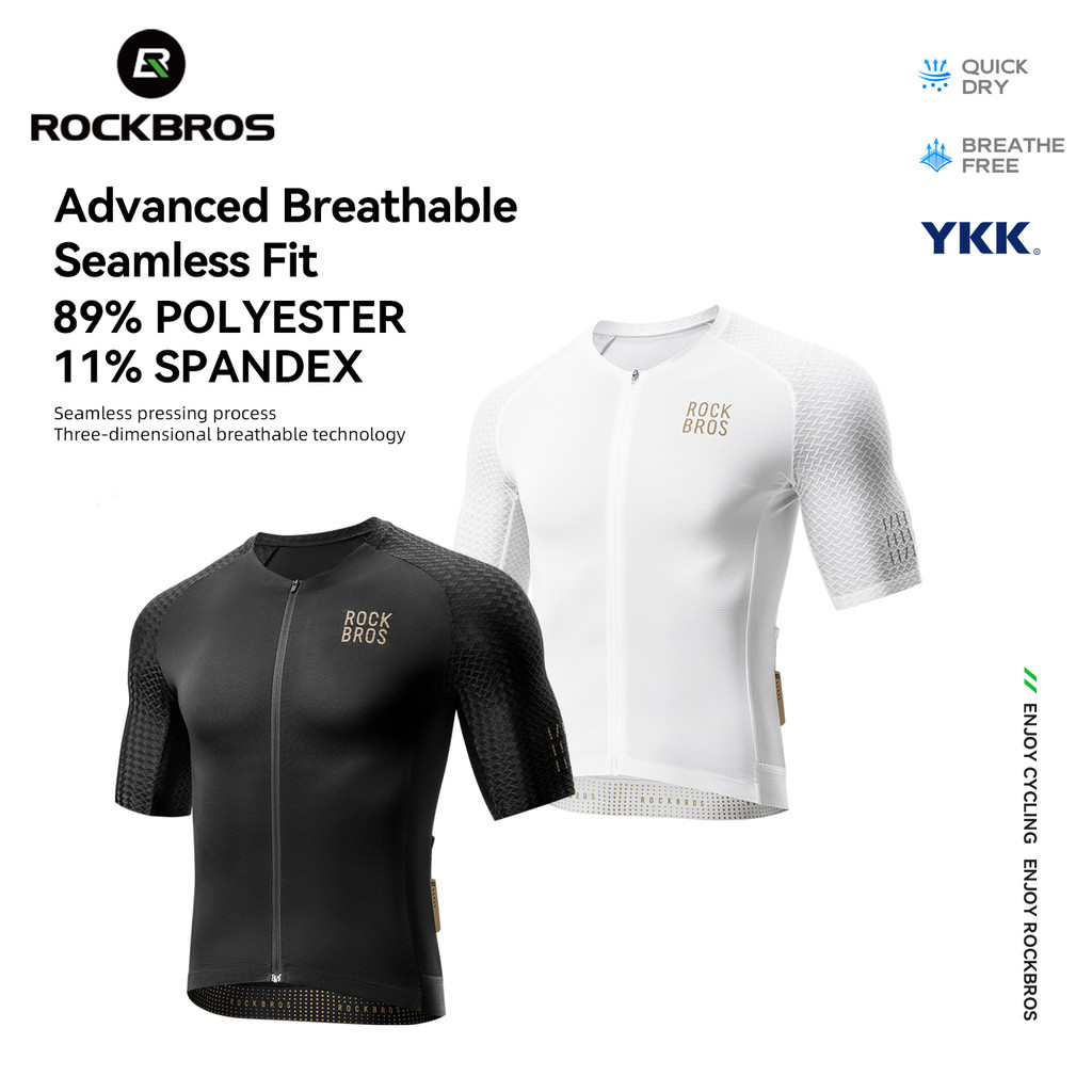【TH Delivery】ROCKBORSร็อคโบรส์ จักรยานย์ฤดูร้อนผู้ชายสบายระบายอากาศแห้งเร็วแฟชั่นแขนสั้นยืดหยุ่นสูง จักรยานเสือภูเขา จักรยานถนนอุปกรณ์
