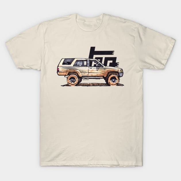 เสื้อยืด Vintage 1st Gen 4Runner TRD - Tan T-Shirt แท้ Cotton 100% หนาๆ ต้านทานรอยยับ