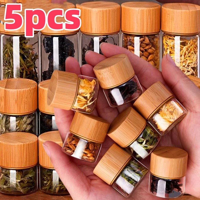 โถเก็บกาแฟพร้อมฝาปิดสุญญากาศ | ภาชนะแก้วขนาดเล็ก 10 มล.-30 มล. สําหรับห้องครัว/ตู้กับข้าว, การออกแบบกันความชื้น, ตัวเลือก 3 ขนาด, รวมชุด 1/3/5 ชิ้น