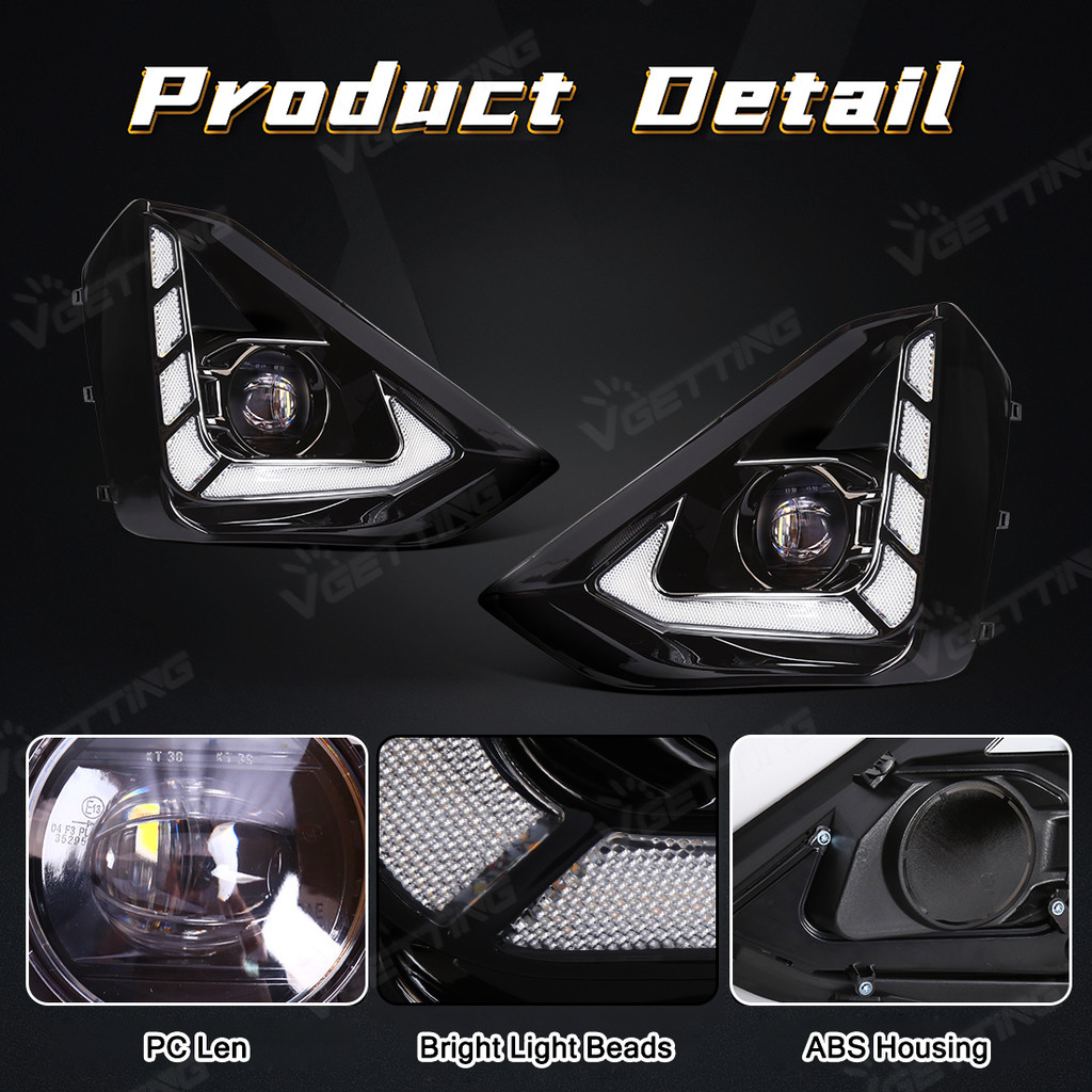 Vgetting สําหรับ Isuzu DMax 2024-UP LED ไฟวิ่งกลางวัน DRL กันชนหน้าไฟตัดหมอกไฟเลี้ยวสีเหลืองสีขาวอุปกรณ์เสริม