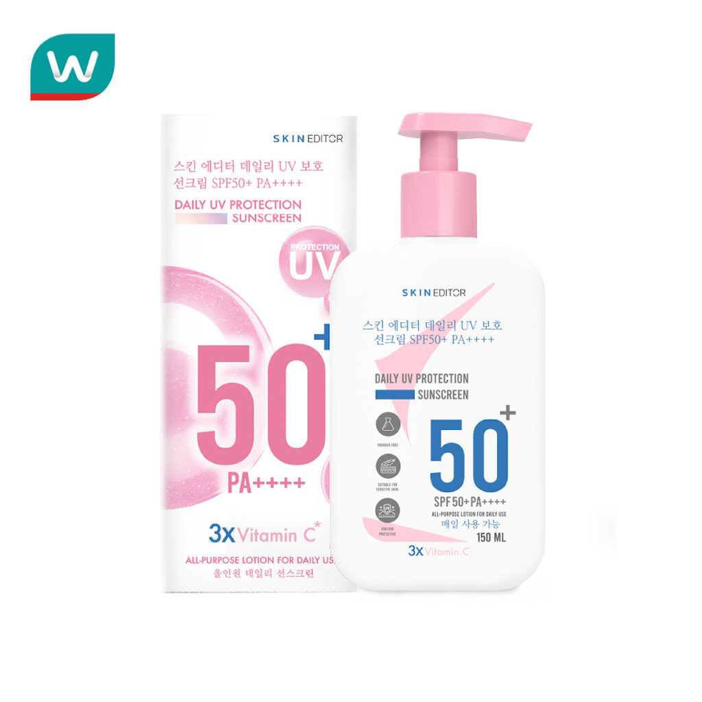 Skin Editor สกิน เอดิเตอร์ เดลี่ ยูวี โพรเทคชั่น ซันสกรีน บอดี้ ครีม SPF50+ PA++++ 150มล.