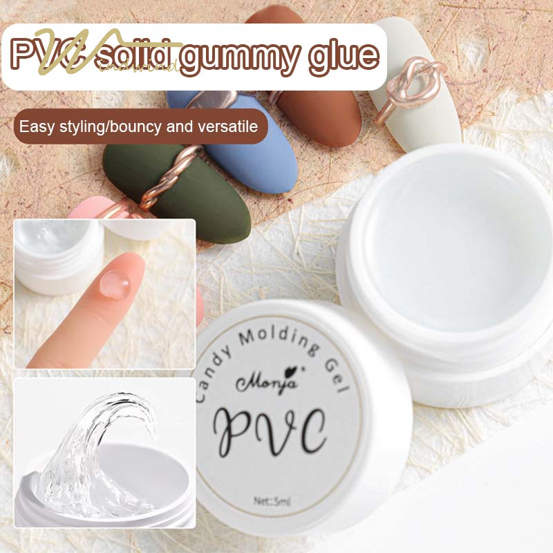 WindindTransparent Non Stick Hand Solid Nail Polish Glue UV PVC UV Glue 3D Fudge Glue-ww