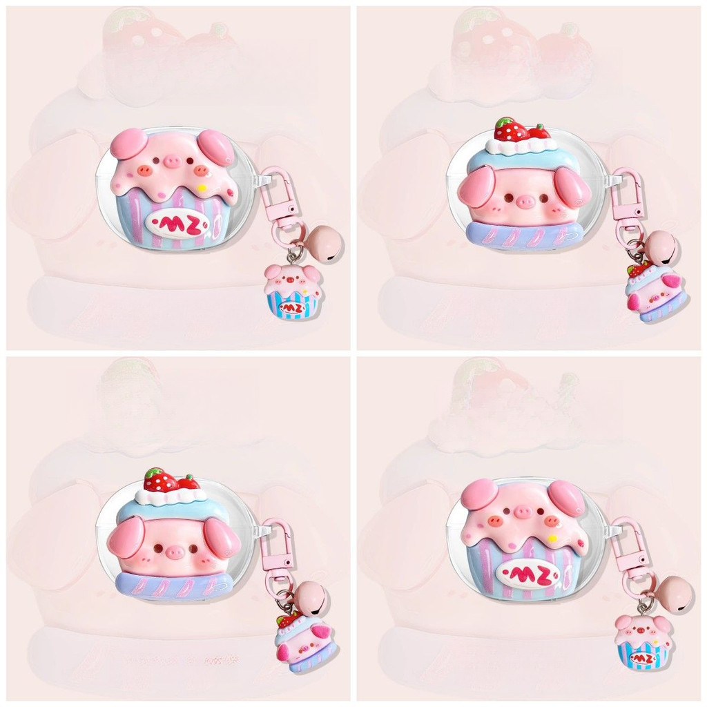 หัวหมูสีชมพูที่เข้ากันได้กับ Shokz OpenDots ONE E310 เคสป้องกันการกระแทกสำหรับหูฟังน่ารัก