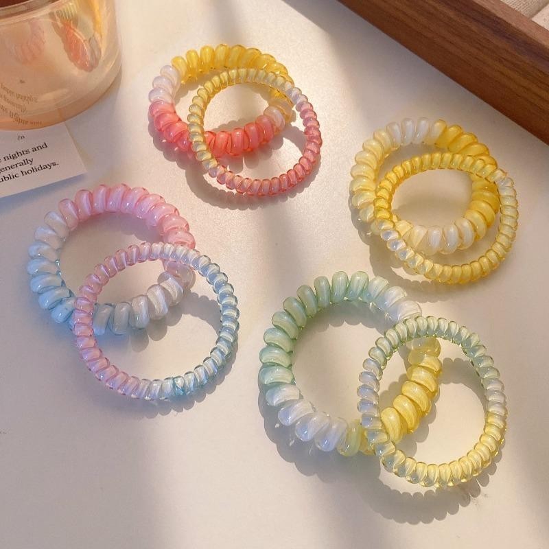 แฟชั่นเกาหลีไล่โทนสีสีไม่มีรอยต่อสายโทรศัพท์ผมวงนักเรียนหญิงเชือกยืดหยุ่นสูงของขวัญ