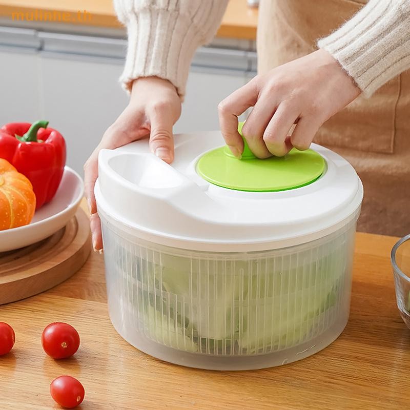 MULINHE สลัด Spinner เครื่องเป่าผักผลไม้อาหารท่อระบายน้ําตะกร้า Dehydrator แห้งเร็วซักผ้าด้วยตนเอง Centrifuge ห้องครัวในครัวเรือนเครื่องมือ TH