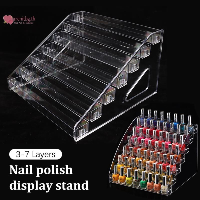 RENBG 3/4/5/6/7 ชั้นเล็บขาตั้งจอแสดงผลเครื่องสําอางค์ผู้ถือขวด Organizer TH
