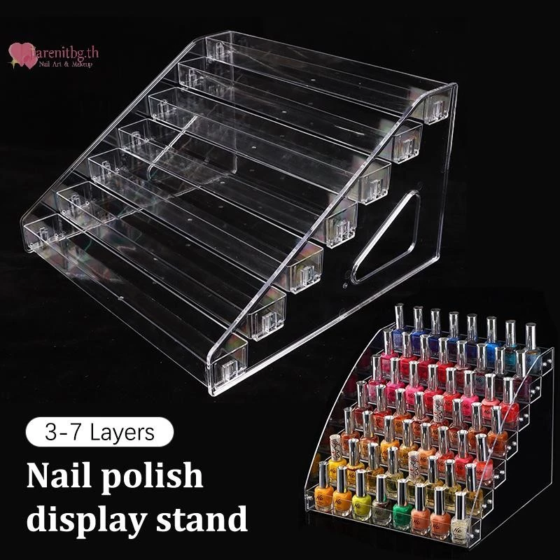 RENBG 3/4/5/6/7 ชั้นเล็บขาตั้งจอแสดงผลเครื่องสําอางค์ผู้ถือขวด Organizer TH