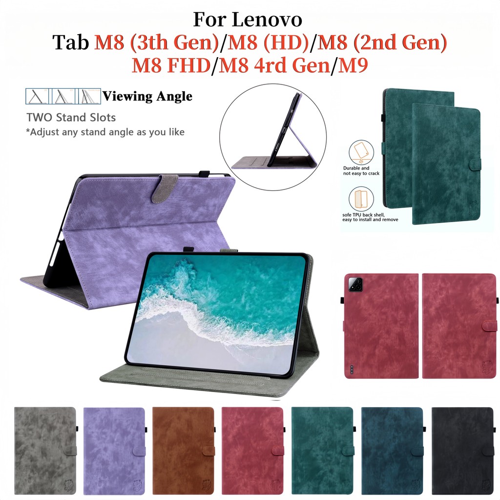 สําหรับ Lenovo Tab M8 HD 2nd 3th 4rd Gen 8.0 นิ้ว M9 9.0 หนังฝาครอบ TB-8506F,TB-8506X TB-8505F TB-87