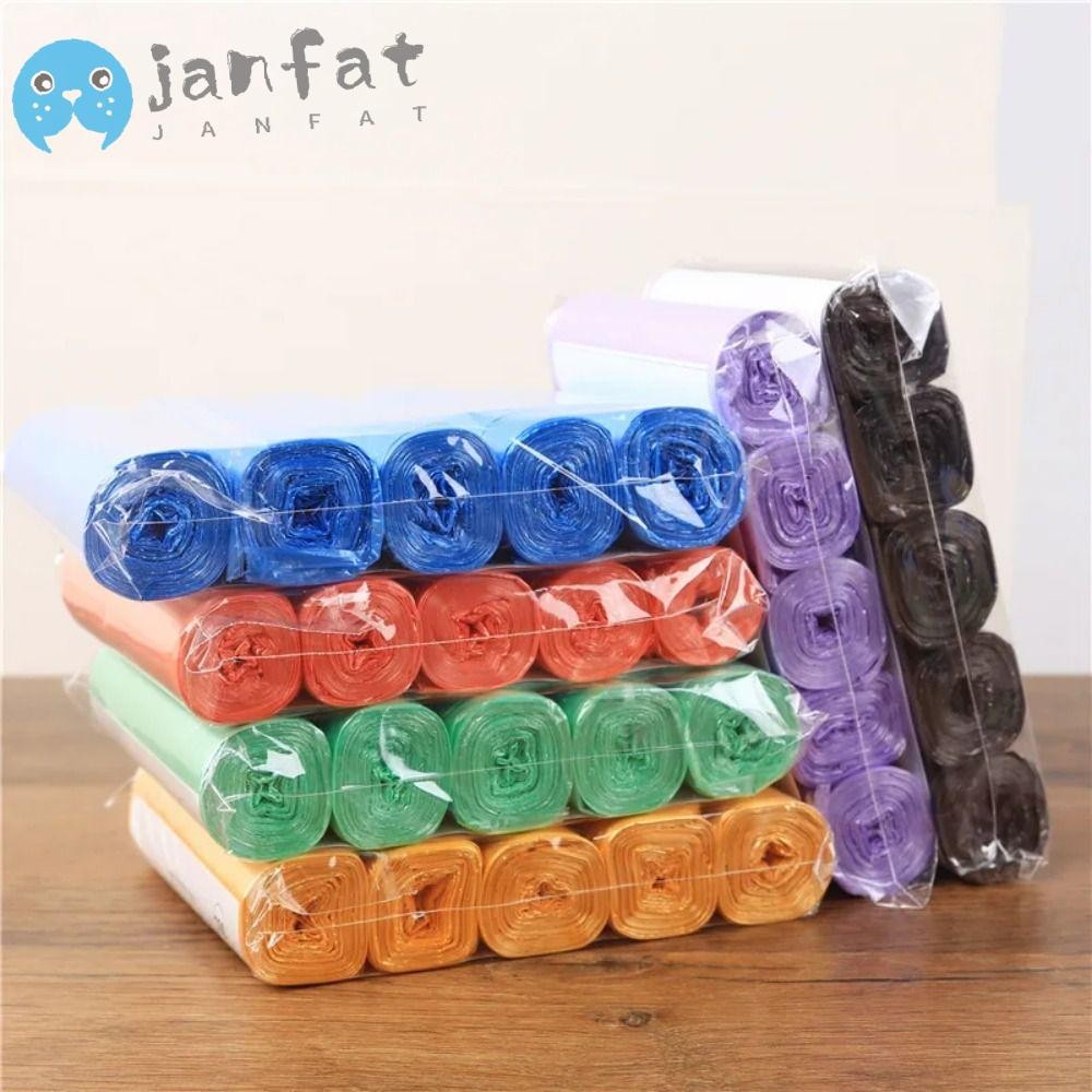 JANFAT 5 ม้วนถุงขยะ, Breakpointed Thicken ทิ้งถังขยะกระเป๋า,ทนทานในครัวเรือน 45*50 ซม.ทําความสะอาดถุงขยะห้องครัวห้องนอนห้องนั่งเล่น