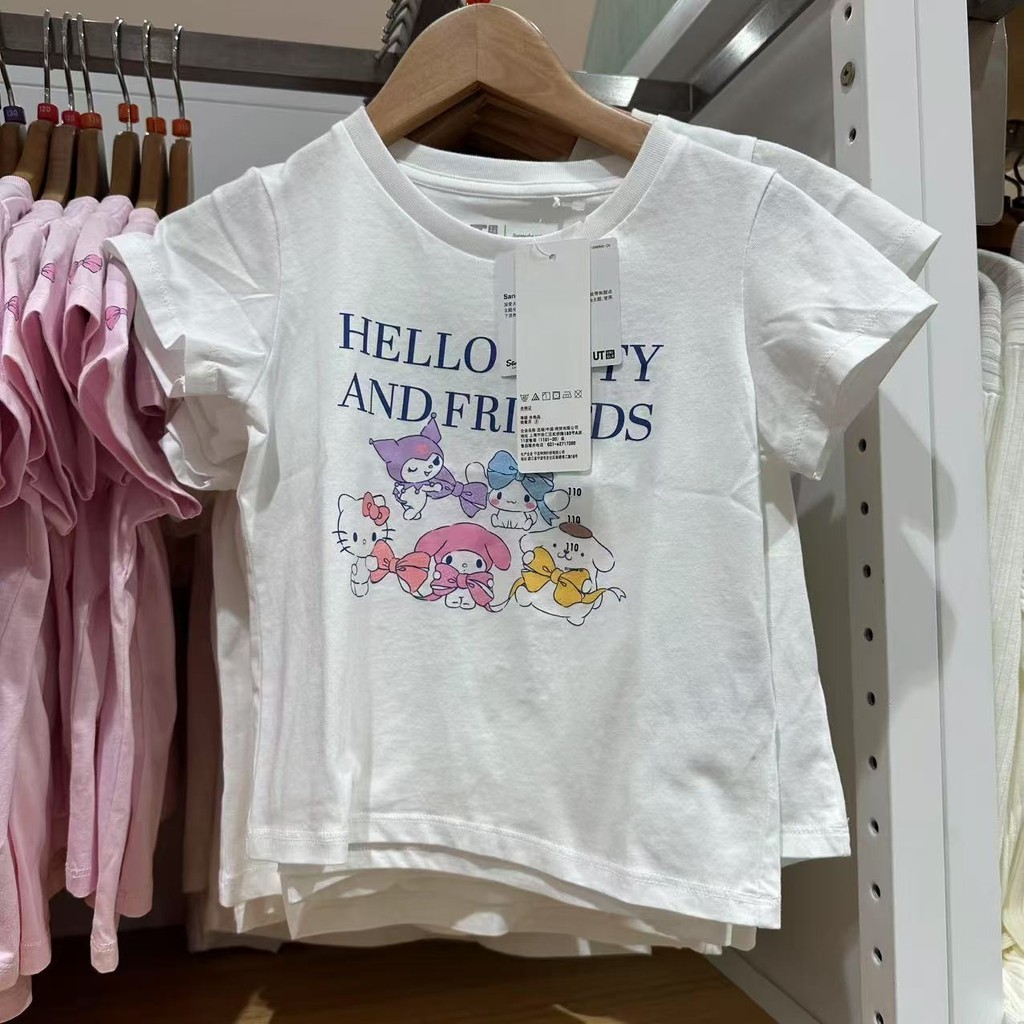 เสื้อยืดเด็กผู้หญิง Uniqlo แขนสั้นลาย Sanrio สปริง/ซัมเมอร์ใหม่ รหัส 474735