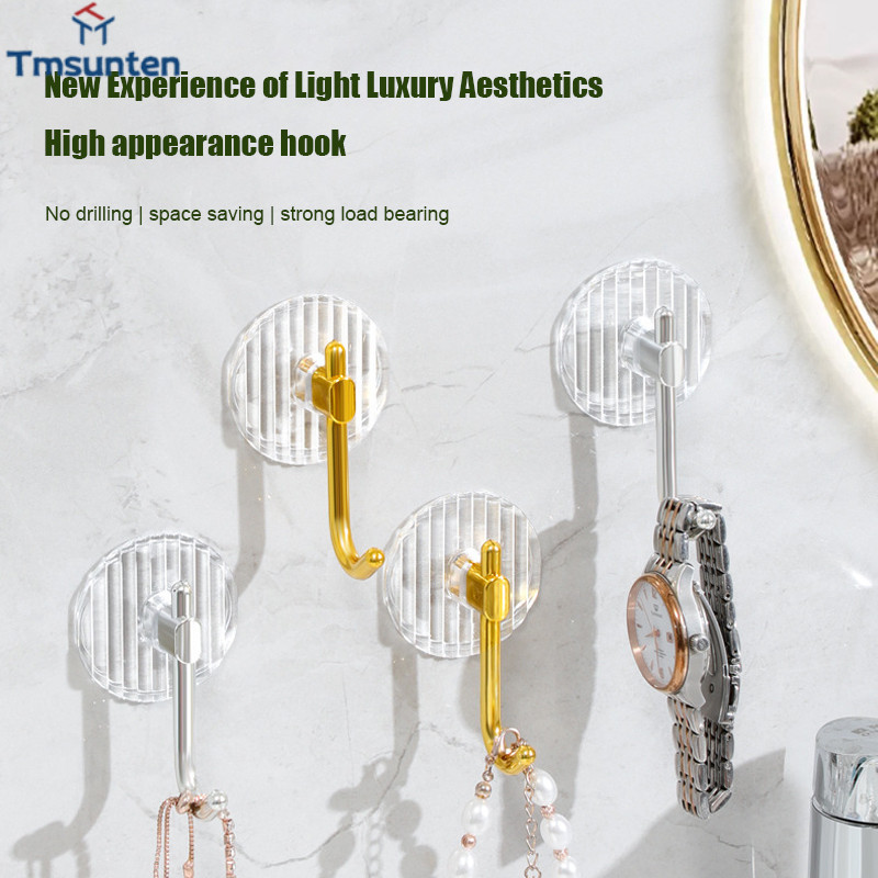 ตะขอพลาสติกแบบหรูหราน้ำหนักเบา ตะขอแขวนต่างหู สร้อยคอ ตะขอกันน้ำ ไม่ต้องเจาะ Tmsunten