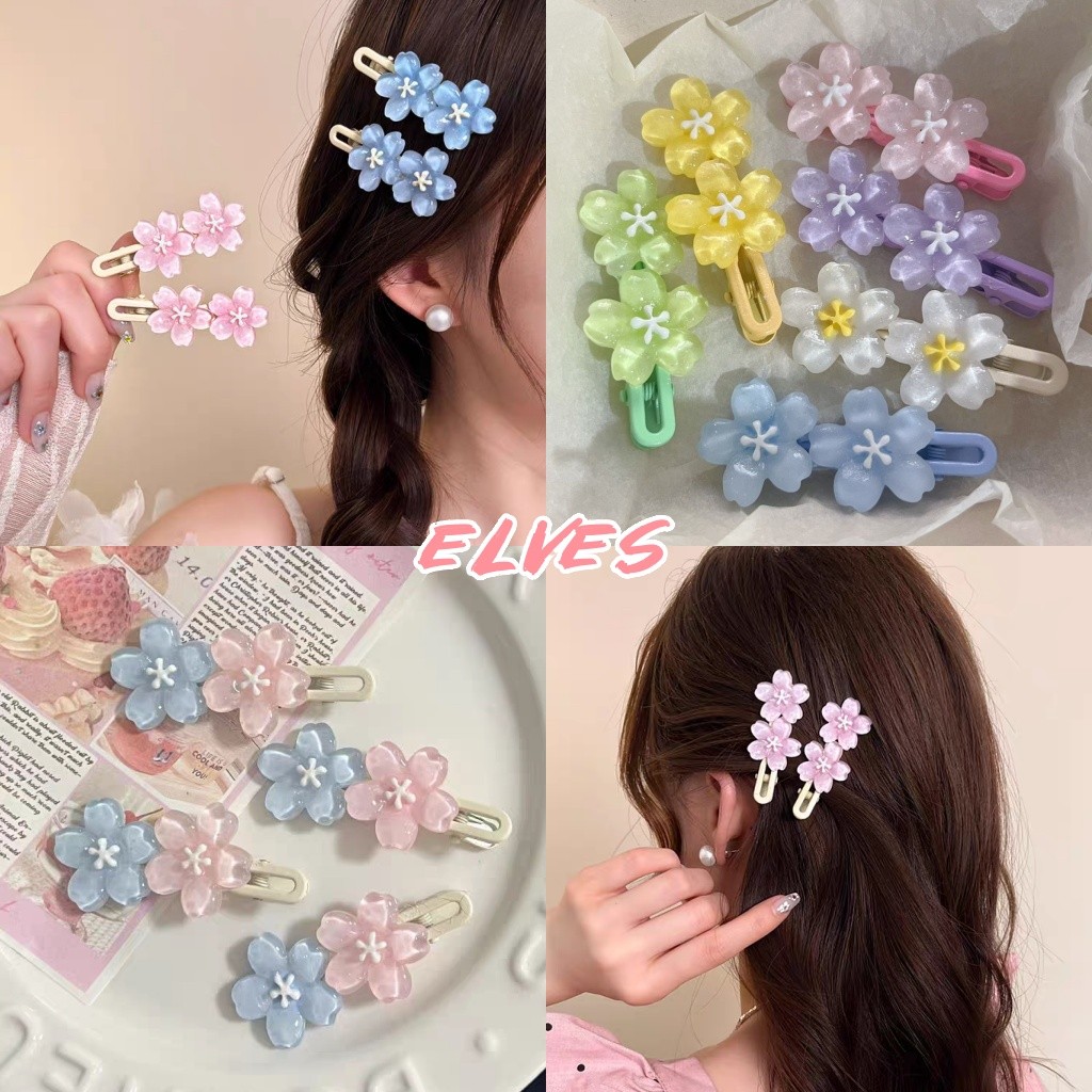 Elves พร้อม💟 กิ๊บลายดอกไม้ สีพาสเทล น่ารักราคาเบาๆ "VO-24"