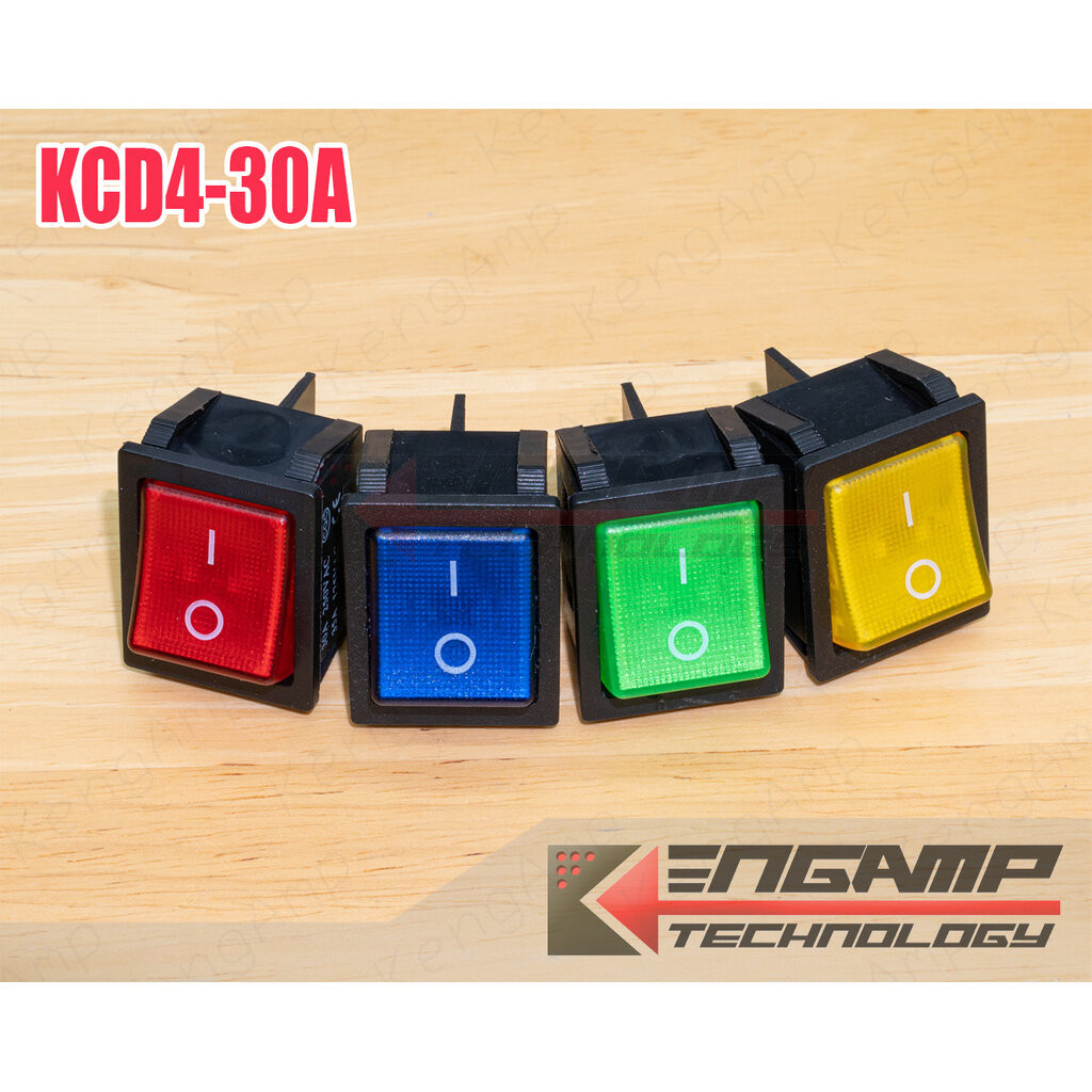 (มีตัวเลือก) [SW] สวิตซ์ KCD4 25x31mm 30A/250V 4ขา รุ่นแอมป์สูงส่วนมากใช้กับเครื่องเชื่อม