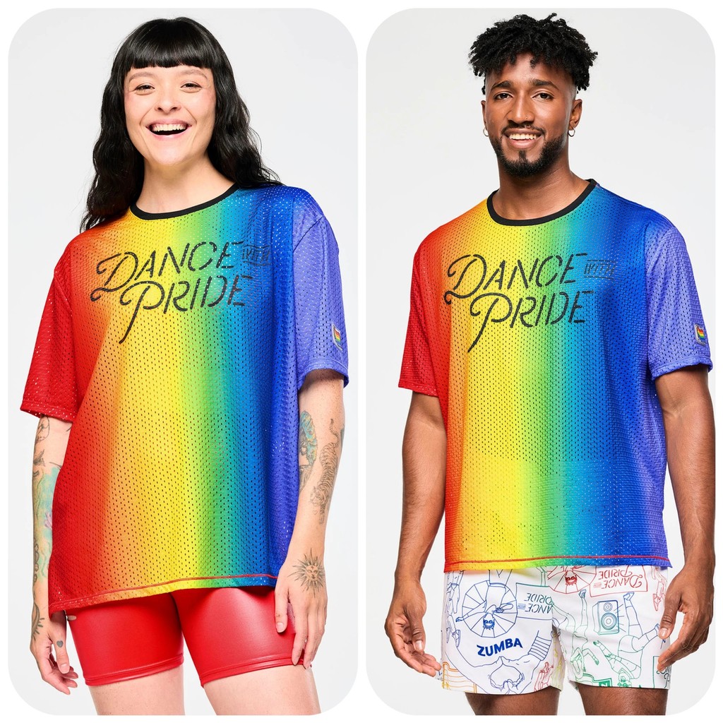 ZW ใหม่ PRIDE series เสื้อออกกําลังกาย - เต้นรํากีฬาลําลองแขนสั้นตาข่ายด้านบน