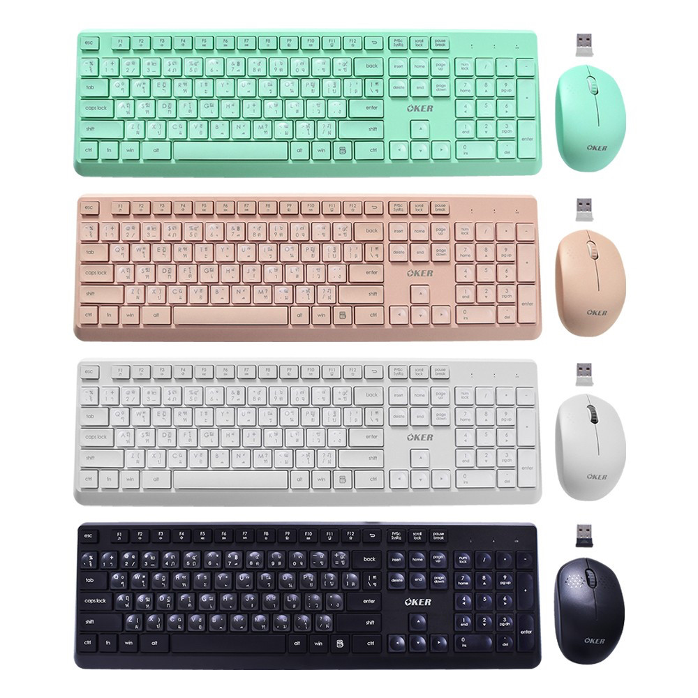 พิมพ์ไว ✅แท้100% OKER K788 WIRELESS DESKTOP keyboard mouse Combo set ชุด เมาส์ + คีย์บอร์ด ไร้สาย 78