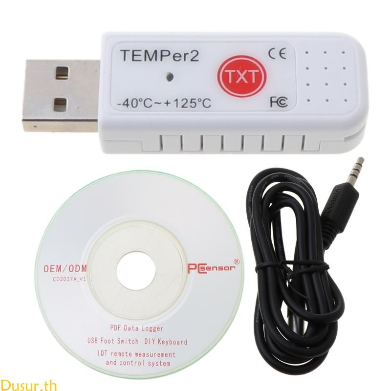 Dusur PC TEMPER2 Sensor USB เครื่องวัดความชื้นสัมพัทธ์อุณหภูมิ Data Logger Recorder