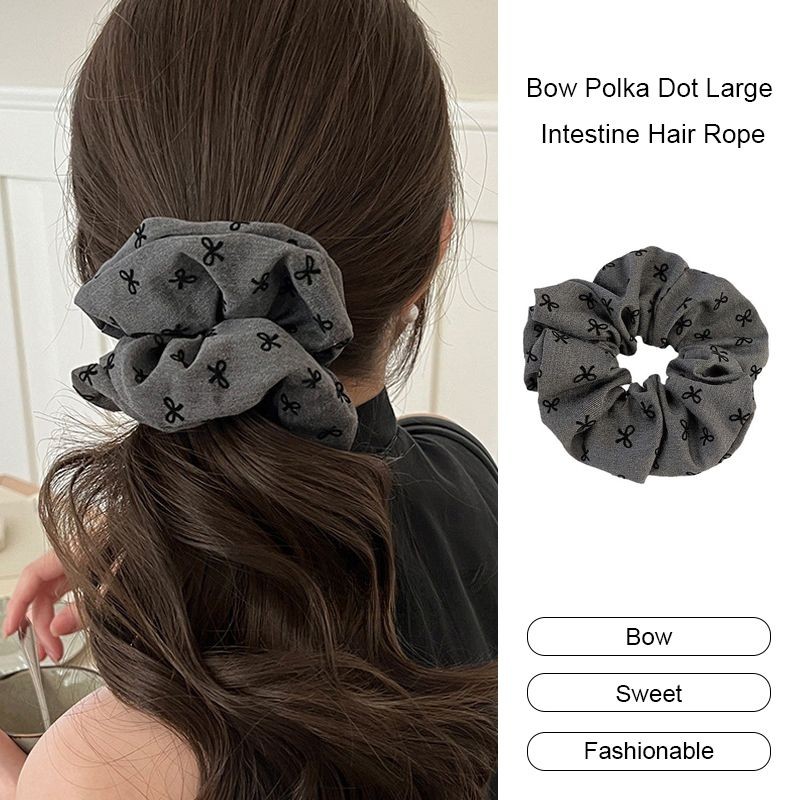 besla.thBow Polka Dot ขนาดใหญ่ลําไส้เชือกผมผู้หญิง High-end เชือกผมความยืดหยุ่นสูงอุปกรณ์เสริมผม