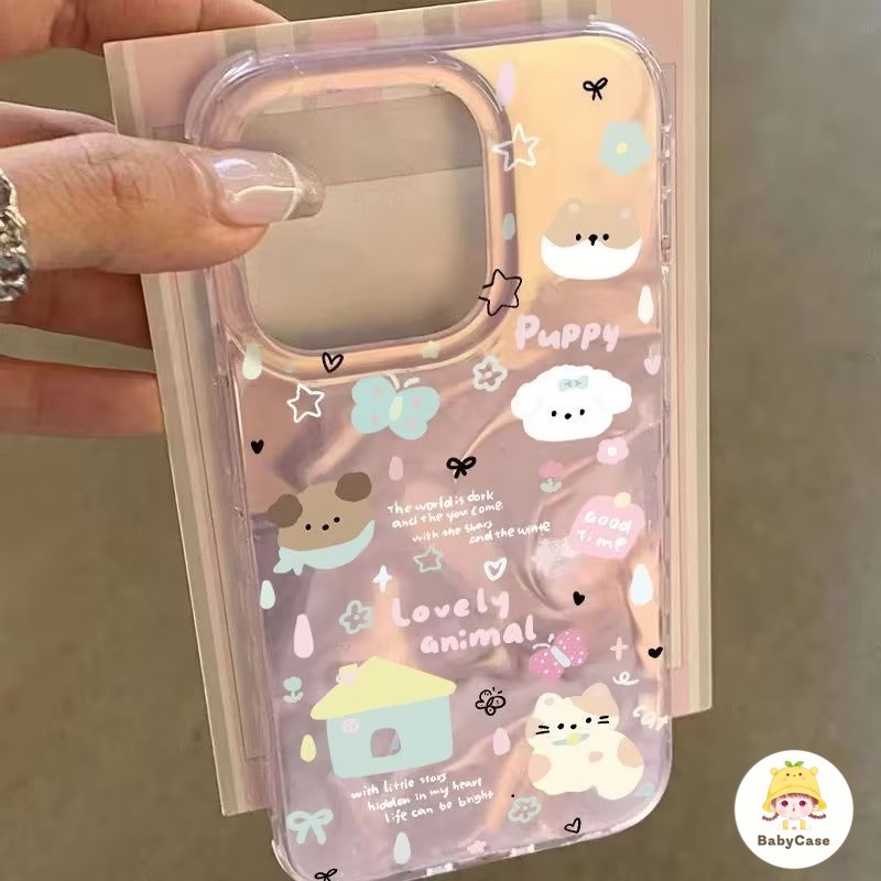 เคส OPPO A38 A18 A17 A7 A1K A58 A78 A98 A57 A31 A17K A9 A5 A16K A3S A15 A35 A5S A12 Reno 10 11 8T สัตว์น่ารักหวานปกคลุม