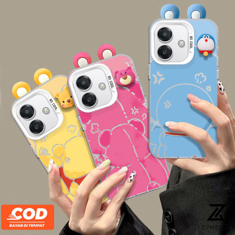 สําหรับOPPO Reno16F 16Pro 16C 15F 15ProMax 14F 14Pro 13F 13Pro 12F 12Pro 11F 11Pro 10Pro 8T 8Z 7Z 6Zการ์ตูนวินนี่เดอะพูห์แมวสีฟ้าตุ๊กตาโทรศัพท์Ca