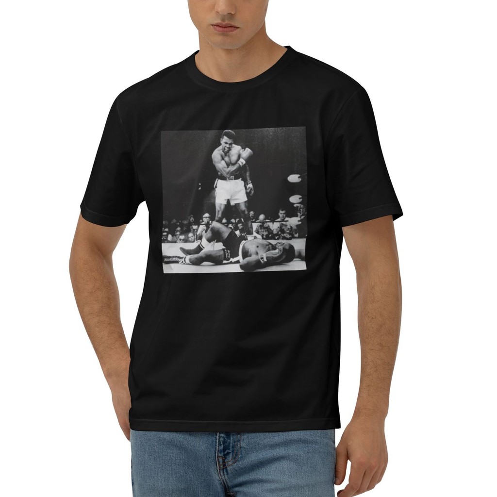 Muhammad Ali Knocks Out Sonny Liston Graphic Cotton T-Shirt