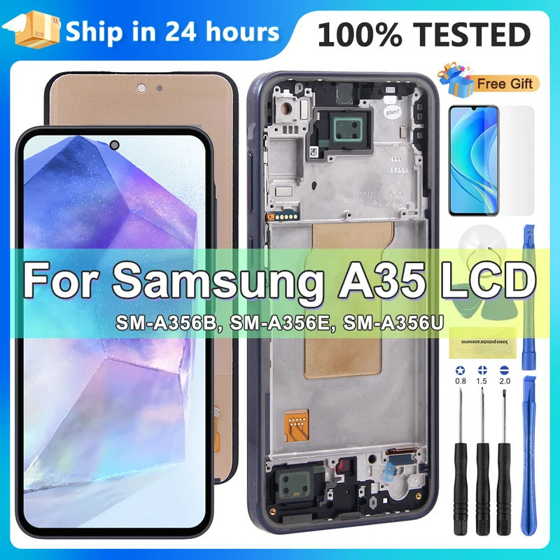 SAMSUNG 6.6 "ใหม่ทดสอบสําหรับSamsung A35 5G LCD A356B A356EจอแสดงผลTouch Screen Digitizer Assemblyสํ