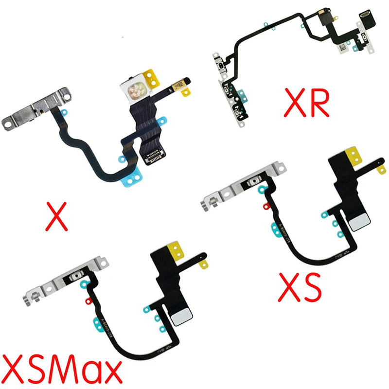 ปุ่มเปิดปิดพร้อมไฟแฟลช LED Flex Cable สําหรับ iPhone X XR XS XS XSMax Assembly Replacement