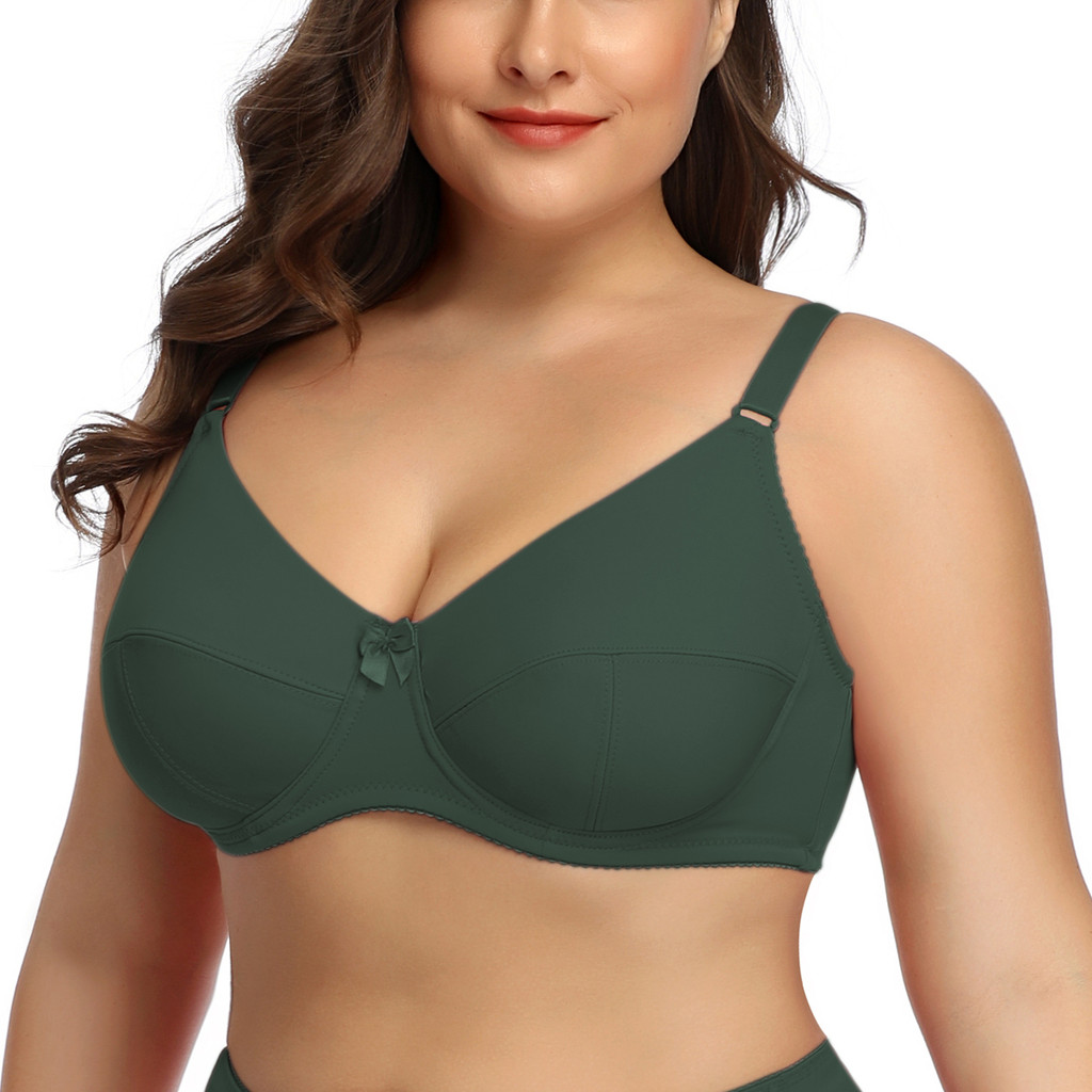 Parifairy Plain Simple Bra สําหรับผู้หญิงขนาดใหญ่ Unlined บางชุดชั้นในลวด 36D 38D 40D 42D 44D 46D-39