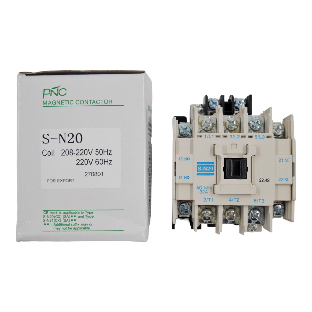 พร้อมส่ง PNC S-N20 ขนาด 24vac 220vac 380vac 20A MAGNETIC CONTACTOR