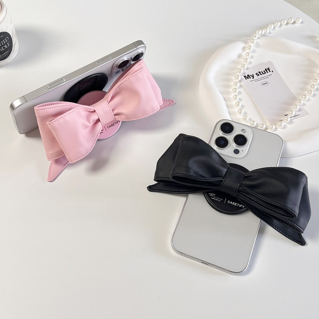 CASE TiFY ใหม่ โบว์หนัง 3D สามมิติ ที่วางโทรศัพท์แรงดึงดูดแม่เหล็ก เหมาะสําหรับโทรศัพท์ทุกรุ่น