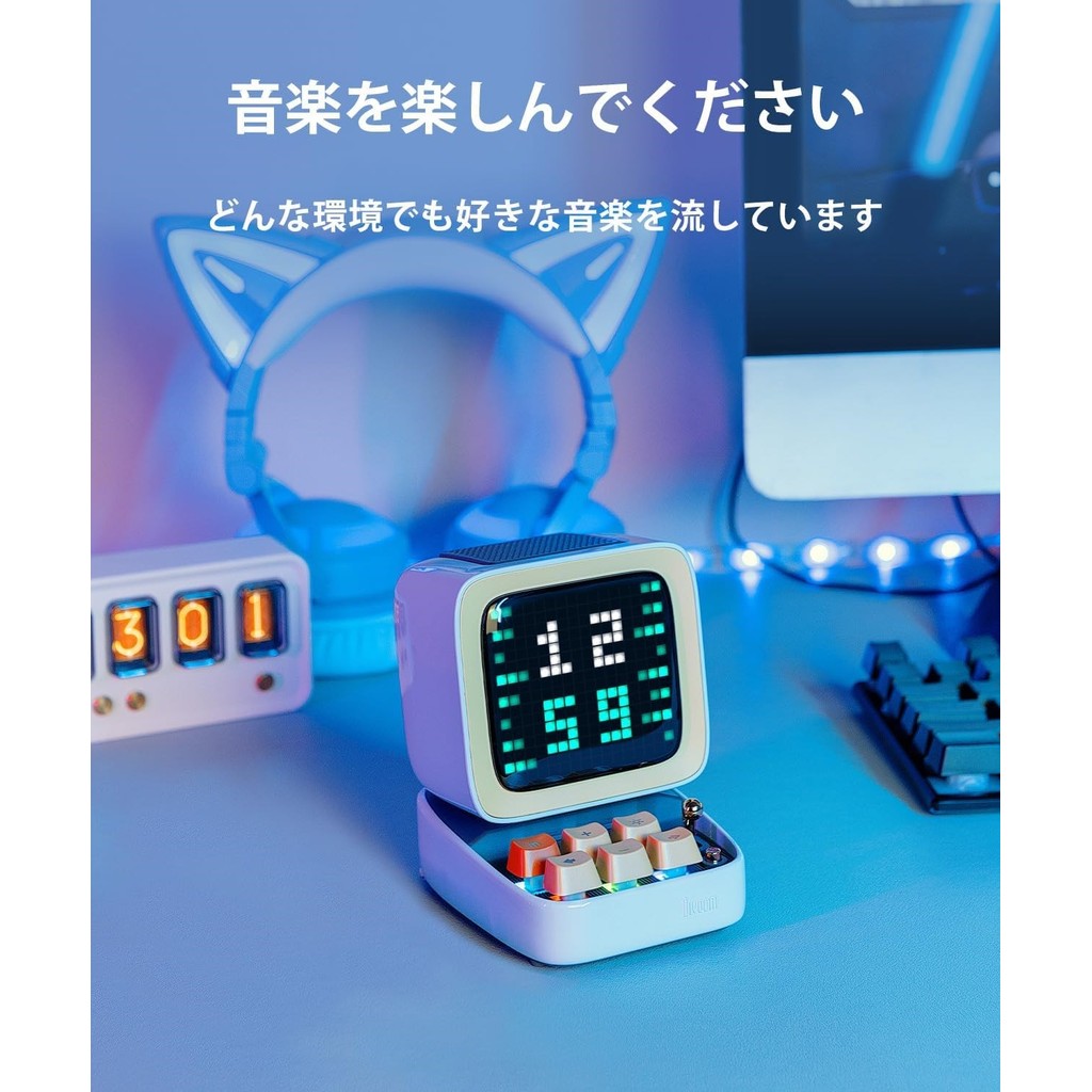 (ส่งตรงจากญี่ปุ่น) Divoom Ditoo-Pro ลำโพงบลูทูธ LED Pixel Display รองรับการ์ด MicroSD - สีฟ้า