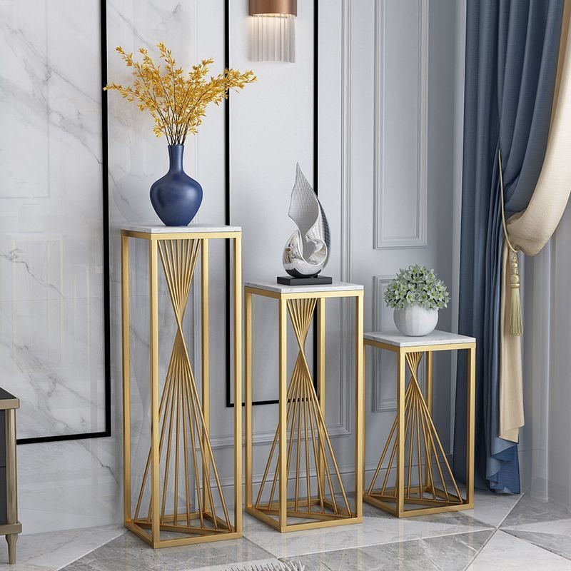 🌟 ชั้นวางดอกไม้ 🌟 ชั้นวางของพืชเหล็ก ที่วางแจกัน / กระถางดอกไม้ ชั้นวางของร้านค้า - รูปที่ 3