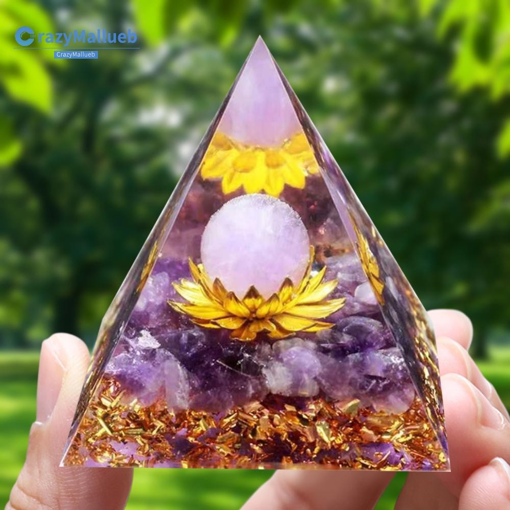 5 ซม.หินธรรมชาติ Orgonite Pyramid Crystals Energy Generator Healing เครื่องประดับ [CrazyMallueb.th]