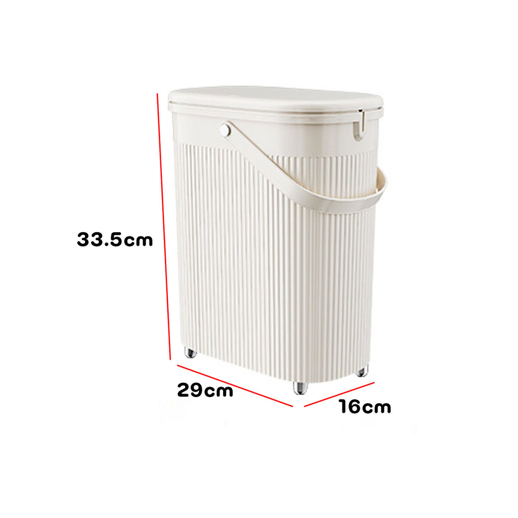 🔴พร้อมส่ง🔴 ถังขยะในครัว ถังขยะแบบตั้งพื้น มีฝาปิด พร้อมหูหิ้ว สไตล์มินิมอล ขนาด 33.5x29x16 cm