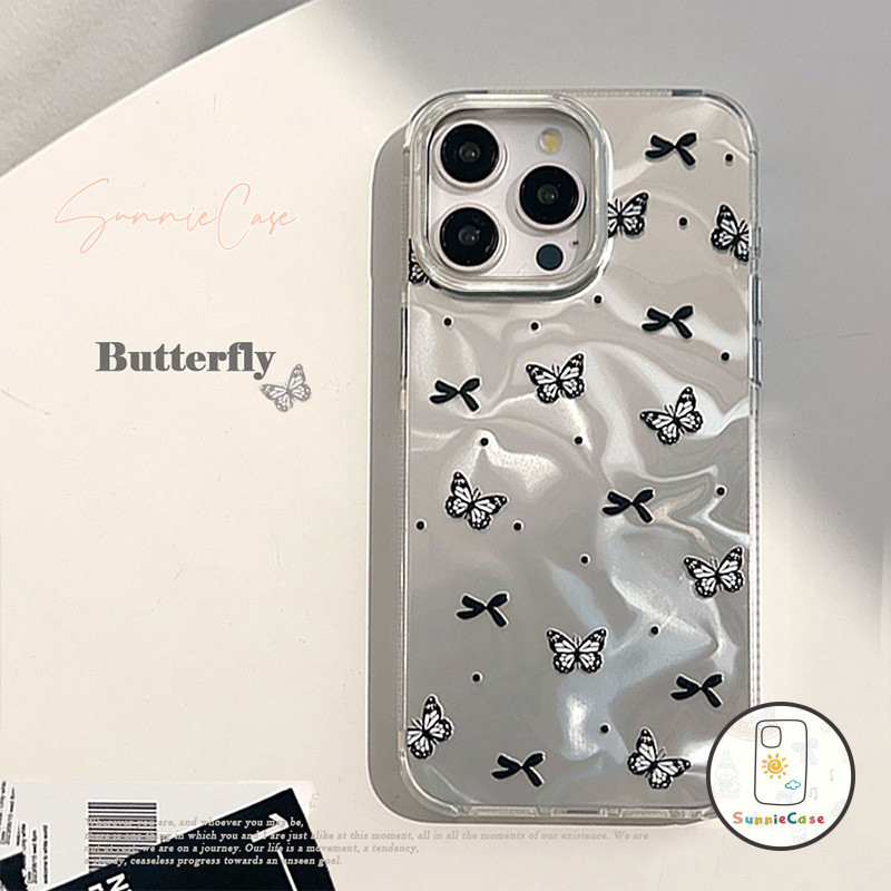 เคสคู่ ผีเสื้อ โบว์ สำหรับ OPPO A17 A58 A98 A76 A1K A15 A78 A16K A9 A38 A57 A60 A3s A31 Reno 11 10 5 6 8T ระลอกน้ำ เคส