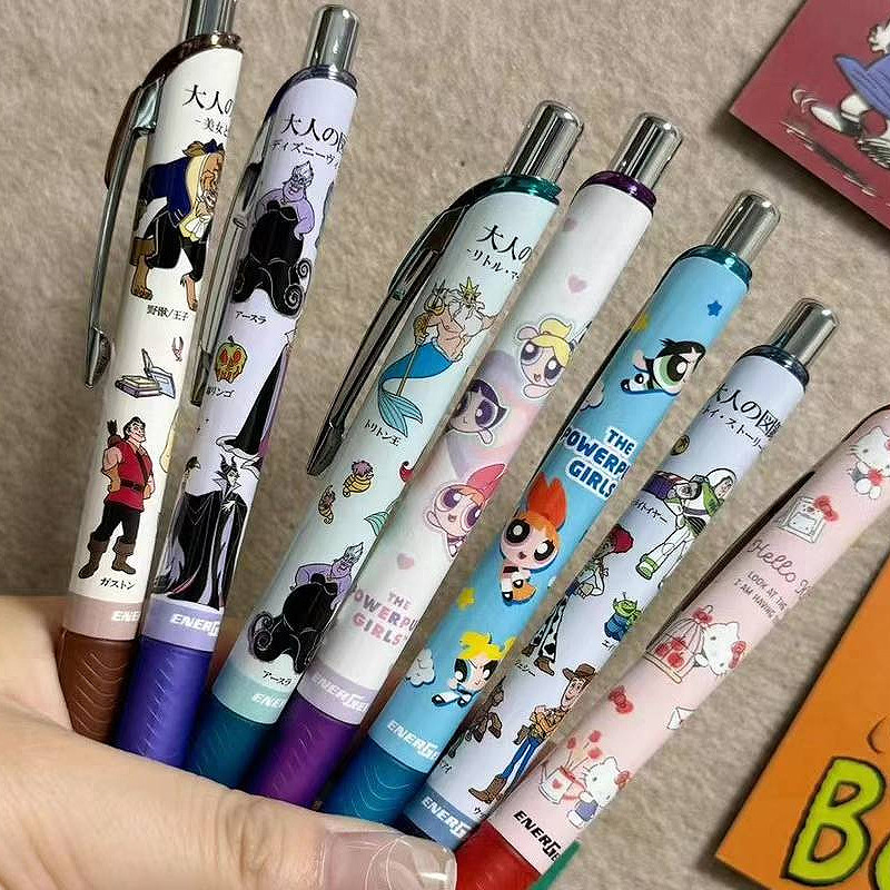 Pentel Disney Princess Limited Gel Pen Powerpuff Girls Limited Edition ปากกาหมึกซึมสีดํา 0.5