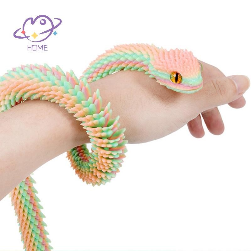 [mayhome] ใหม่ 30 ซม. 3D พิมพ์ตุ๊กตางู 3D พิมพ์สัตว์อุปกรณ์โต๊ะตกแต่งห้องโต๊ะสํานักงานงูตลกปีเครื่องประดับ {TH}