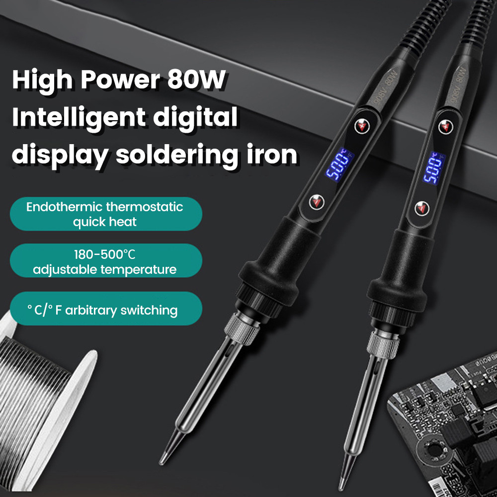 LED Digital Display หัวแร้ง 80W ปรับอุณหภูมิได้ Thermostatic Iron เหมาะสําหรับเครื่องประดับโลหะซ่อม EU 220V