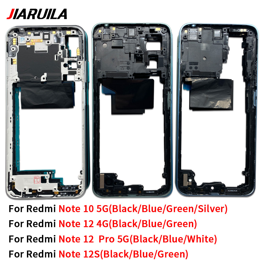 Original สําหรับ Xiaomi Redmi หมายเหตุ 12S 12 Pro 5G/Redmi หมายเหตุ 10 5G กรอบกลางผู้ถือที่อยู่อาศัย + ปริมาณพลังงานปุ่มเปลี่ยนอะไหล่ซ่อม